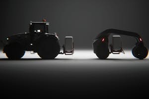 AutoAgri plaatst de hefinrichting in het midden van het voertuig, om met lichtgewicht robot toch zware lasten te kunnen dragen en zo het totale gewicht te beperken. Foto's en video: AutoAgri.