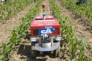 De Nederlandse veldrobot Bullseye kan onkruid bestrijden zonder grondbewerking. Dergelijke kleine en lichte semi-autonome veldrobots kunnen bijdragen tot een efficiëntere gewasproductie en tegelijkertijd de bodemdruk verminderen. -  Foto: Twan Wiermans