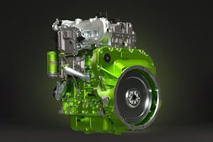 Volgens de Britse machinefabrikant JCB is zijn waterstofmotor AB H2 448  eind 2023 gereed voor productie. De motor is gebouwd op basis van de 81 kW (109 pk) sterke 4,8 liter JCB 448-viercilindermotor. - Foto's: JCB/Paul Cooper