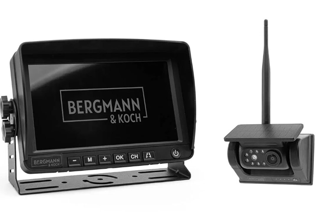 AEG Achteruitrijcamera op zonne-energie met digitale draadloze achteruitrijcamera met parkeerhulp, met radiozender, dual-lcd-display, waterdicht, nachtzicht